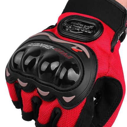 PRO-BIKER PRO01C Outdoor Cycling Glove Motorcycle Anti-Drop Safety Protection Half-Finger Glove, Specification: XL(Red)-garmade.com