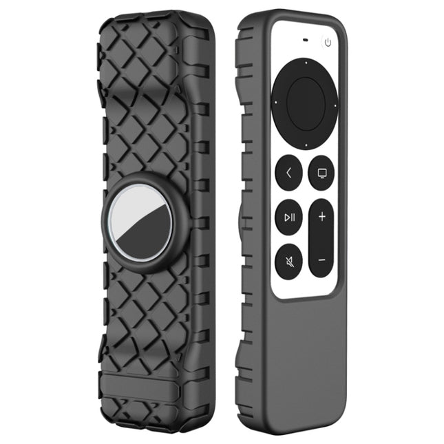 2 PCS Remote Control All-Inclusive Protective Cover, Applicable Model: For Apple TV 4K(Black)-garmade.com