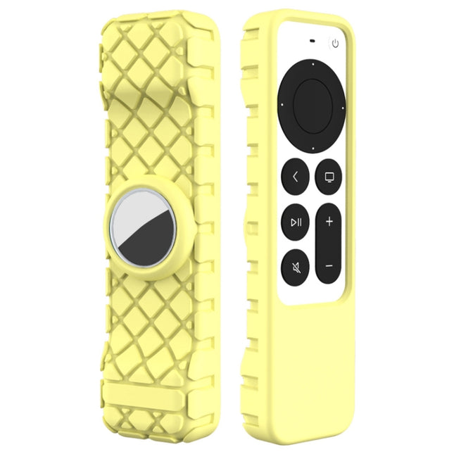 2 PCS Remote Control All-Inclusive Protective Cover, Applicable Model: For Apple TV 4K(Yellow)-garmade.com