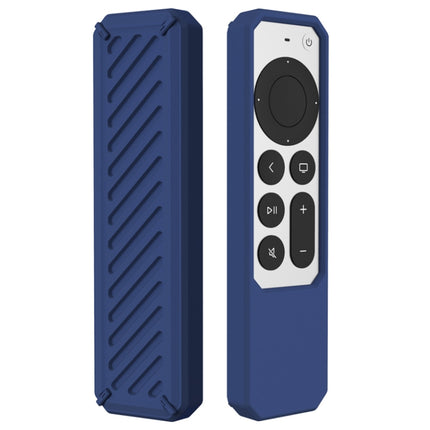 2 PCS Remote Control All-Inclusive Anti-Drop Silicone Protective Cover, Applicable Model: For Apple TV 4K 2021(Dark Blue)-garmade.com