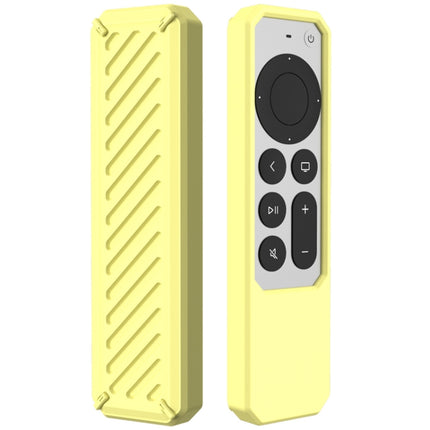 2 PCS Remote Control All-Inclusive Anti-Drop Silicone Protective Cover, Applicable Model: For Apple TV 4K 2021(Yellow)-garmade.com
