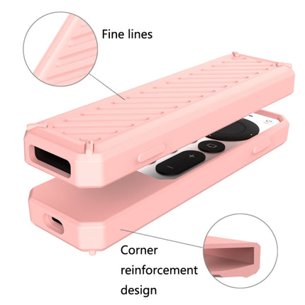 2 PCS Remote Control All-Inclusive Anti-Drop Silicone Protective Cover, Applicable Model: For Apple TV 4K 2021(Pink)-garmade.com