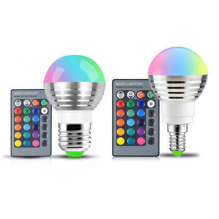 3W RGB LED Bulb 16 Color Magic Night Lamp Dimmable Stage Light with 24-keys Remote Control E27-garmade.com