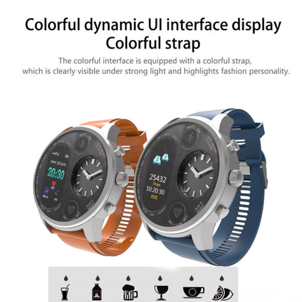 T3 Dual Display Smart Watch For Men IP68 Waterproof Fitness Bracelet 15 Days Standby Business Smartwatch Activity Tracker(Blue)-garmade.com