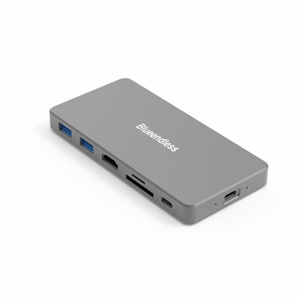 Blueendless Mobile Hard Disk Box Dock Type-C To HDMI USB3.1 Solid State Drive, Style: 7-in-1 (Support M.2 NVME)-garmade.com