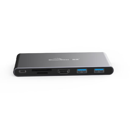 Blueendless Mobile Hard Disk Box Dock Type-C To HDMI USB3.1 Solid State Drive, Style: 6-in-1 (Support M.2 NGFF)-garmade.com