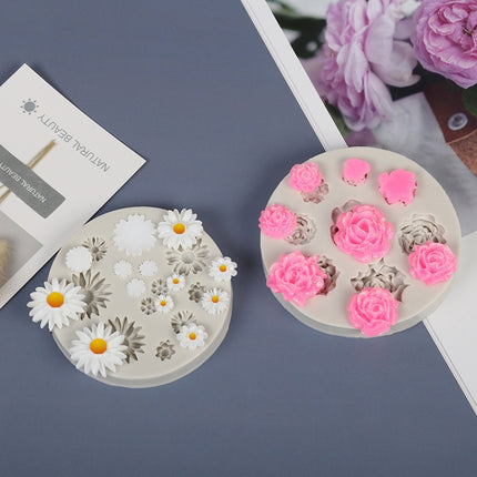 3 PCS Flower Mold DIY Crystal Drip Silicone Mold, Specification: Small Flower-garmade.com