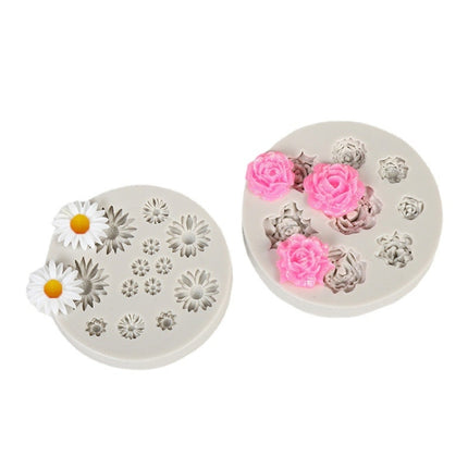 3 PCS Flower Mold DIY Crystal Drip Silicone Mold, Specification: Small Flower-garmade.com