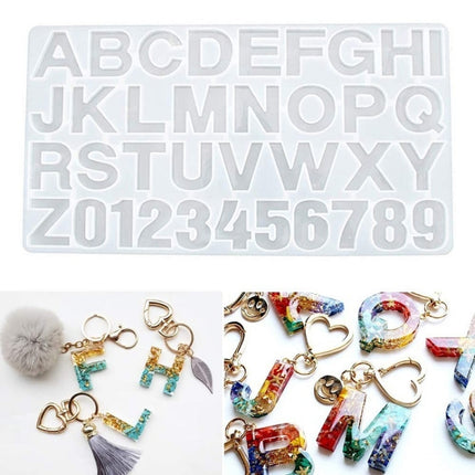 2 PCS Alphanumeric Silicone Key Ring Bracelet Necklace Pendant Making Mold(50-460-D)-garmade.com