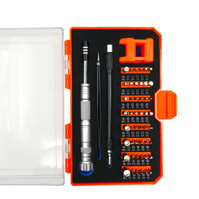 Obadun 9802B 52 in 1 Aluminum Alloy Handle Hardware Tool Screwdriver Set Home Precision Screwdriver Mobile Phone Disassembly Tool(Orange Box)-garmade.com