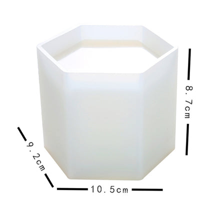 BM-02 Flower Pot Cup Pen Holder Silicone Mold(Hexagon)-garmade.com