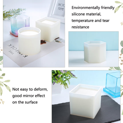 BM-02 Flower Pot Cup Pen Holder Silicone Mold(Hexagon)-garmade.com