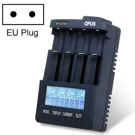 OPUS BT-C3100 Smart Smart Digital Intelligent 4-Slot Battery Charger(EU Plug)-garmade.com