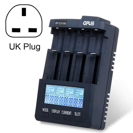 OPUS BT-C3100 Smart Smart Digital Intelligent 4-Slot Battery Charger(UK Plug)-garmade.com