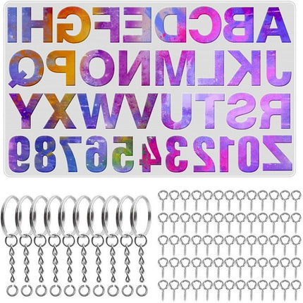 111PCS/Set DIY Mirror Silicone Pendant Mold, Crystal Epoxy Key Pendant Set(Mold)-garmade.com