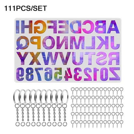 111PCS/Set DIY Mirror Silicone Pendant Mold, Crystal Epoxy Key Pendant Set(Mold)-garmade.com