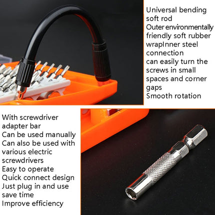 Obadun 9800 58 in 1 Screwdriver Set Manual CRV Batch Mobile Phone Disassembly Glasses Repair Tool(Yellow )-garmade.com