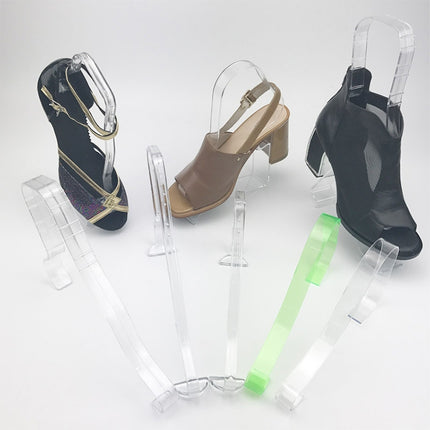 10 PCS Plastic Thickened Transparent Elastic Anti-Wrinkle Anti-Flat Shoe Rack Shoe Store Display Shoe Rack, Colour: 4# Shoe Tree Green-garmade.com