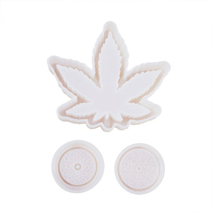 DIY Crystal Epoxy Mold Maple Leaf Ashtray Tooth Grinding Cigarette Grinding Combination Silicone Mold(Combination Set)-garmade.com