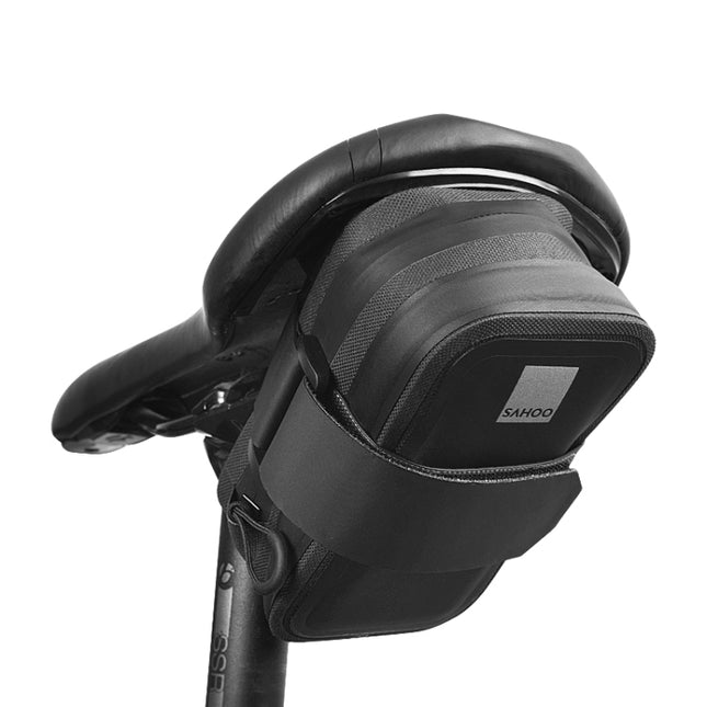 SAHOO 0.5L TPU Waterproof Portable Bicycle Tail Bag Saddle Bag(Black)-garmade.com