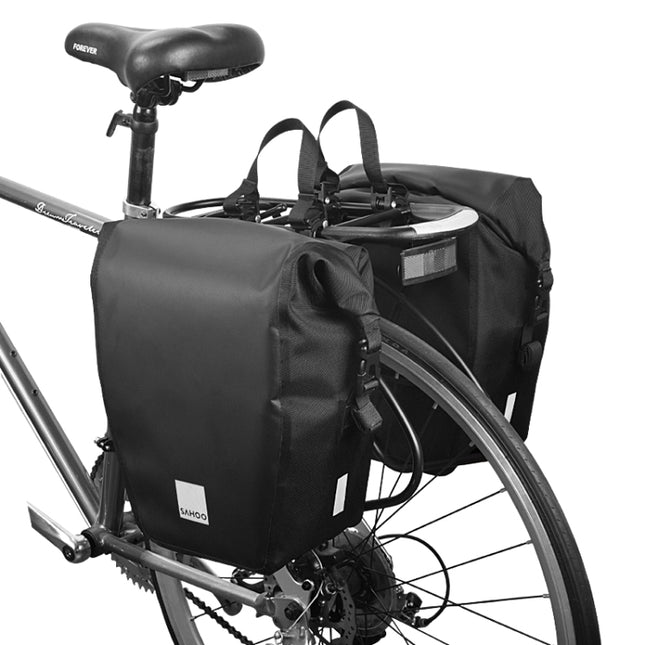SAHOO 20L Bicycle Shelf Bag Long-Distance Cycling Pannier Bag(Black)-garmade.com