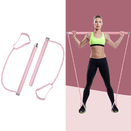 Home Pilates Bar Fitness Sports Elastic Rope Multifunctional Yoga Equipment(Pink)-garmade.com