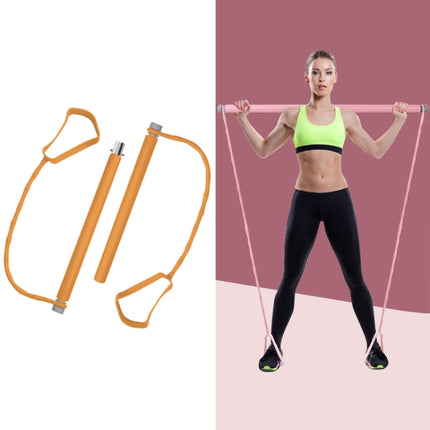 Home Pilates Bar Fitness Sports Elastic Rope Multifunctional Yoga Equipment(Orange)-garmade.com