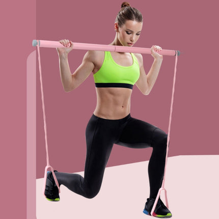 Home Pilates Bar Fitness Sports Elastic Rope Multifunctional Yoga Equipment(Pink)-garmade.com