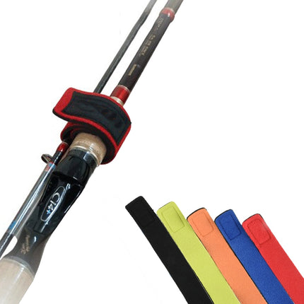 6 PCS Neoprene Non-Slip Fishing Rod Strap Elastic Fishing Rod Strap(Orange)-garmade.com