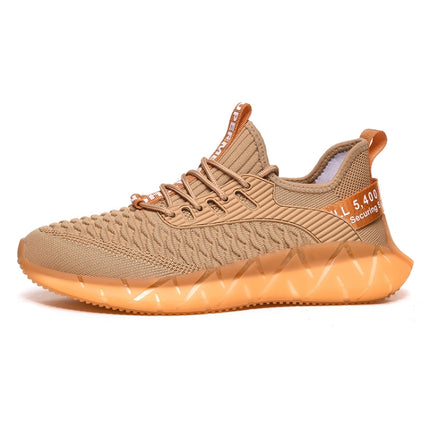 Men Lightweight Breathable Mesh Sneakers Flying Woven Casual Running Shoes, Size: 38(Terracotta Colour)-garmade.com