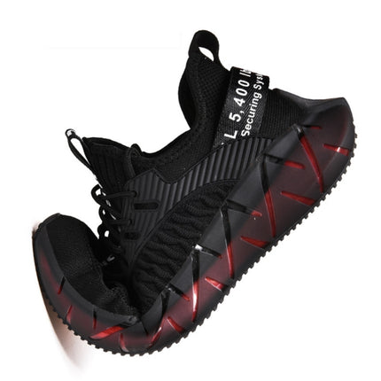 Men Lightweight Breathable Mesh Sneakers Flying Woven Casual Running Shoes, Size: 42(Plus Velvet Winter Black)-garmade.com