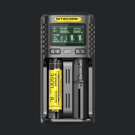 NITECORE Fast Lithium Battery Charger, US Plug, Model: UMS2-garmade.com