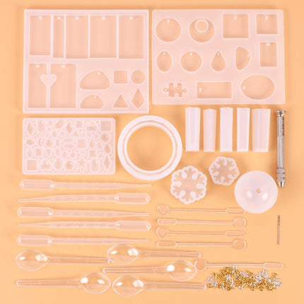 128 Pieces Crystal Drip Mold Tool Set Ornament Pendant Silicone Mold Set(82018)-garmade.com