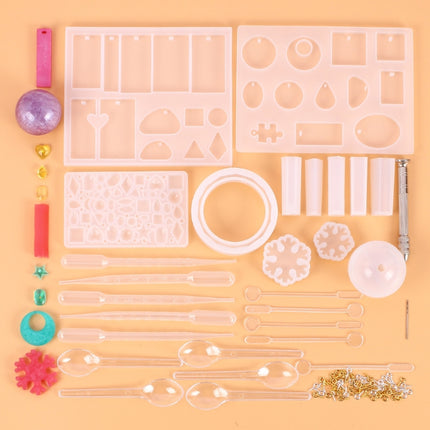 128 Pieces Crystal Drip Mold Tool Set Ornament Pendant Silicone Mold Set(82018)-garmade.com