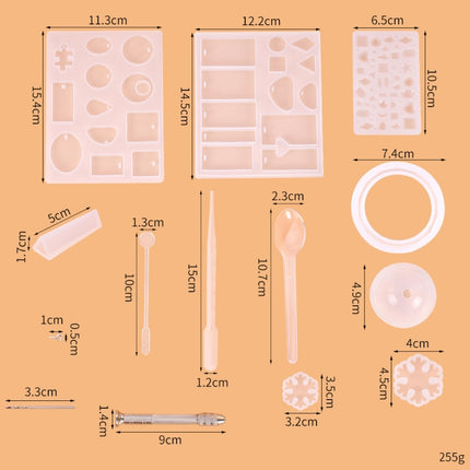 128 Pieces Crystal Drip Mold Tool Set Ornament Pendant Silicone Mold Set(82018)-garmade.com