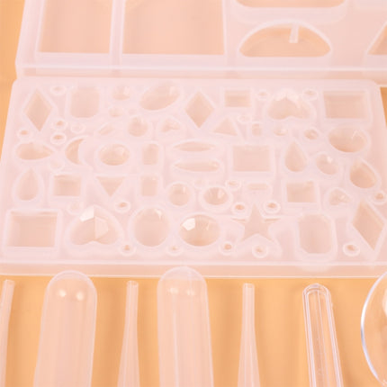 128 Pieces Crystal Drip Mold Tool Set Ornament Pendant Silicone Mold Set(82018)-garmade.com