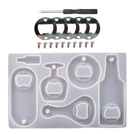 DIY Crystal Resin Drip Beer Wrench Mold Opener Silicone Mold, Specification: Set-garmade.com