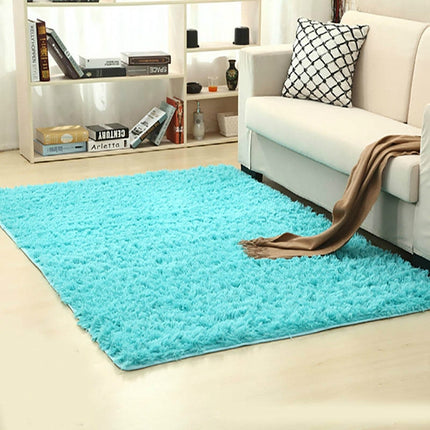 Shaggy Carpet for Living Room Home Warm Plush Floor Rugs fluffy Mats Kids Room Faux Fur Area Rug, Size:160x200cm(Blue)-garmade.com