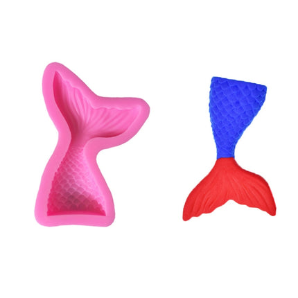 5 PCS Mini Mermaid Tail Liquid Silicone Mold Fondant Baking Mold, Specification: Small (Pink) 15-95-garmade.com