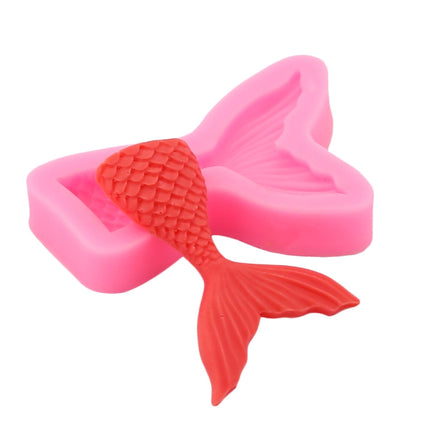 5 PCS Mini Mermaid Tail Liquid Silicone Mold Fondant Baking Mold, Specification: Small (Pink) 15-95-garmade.com