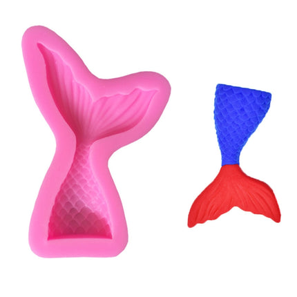 5 PCS Mini Mermaid Tail Liquid Silicone Mold Fondant Baking Mold, Specification: Large (Pink) 15-94-garmade.com