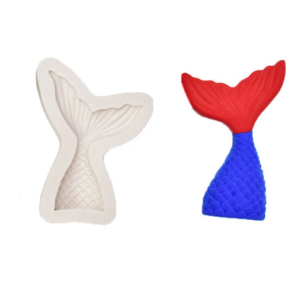 5 PCS Mini Mermaid Tail Liquid Silicone Mold Fondant Baking Mold, Specification: Small (Gray) 15-95-garmade.com