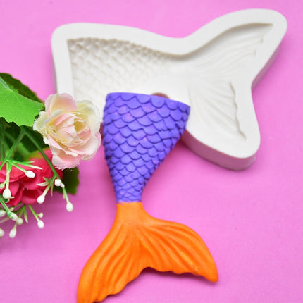 5 PCS Mini Mermaid Tail Liquid Silicone Mold Fondant Baking Mold, Specification: Small (Gray) 15-95-garmade.com