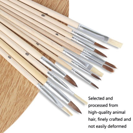 3 Sets Bristle And Horsehair Hand-Painted Paint Pen Log Brush Set-garmade.com