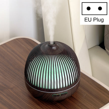 Bird Cage Wood Graphic Aromatherapy Machine Ultrasonic Smart Home Colorful Night Light Hollow Humidifier, Product specifications: EU Plug(Deep Wood Pattern)-garmade.com