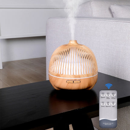 Bird Cage Wood Graphic Aromatherapy Machine Ultrasonic Smart Home Colorful Night Light Hollow Humidifier, Product specifications: AU Plug(Light Wood Pattern)-garmade.com