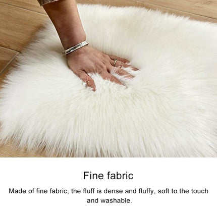 Love Heart Rugs Artificial Wool Sheepskin Hairy Carpet Faux Floor Mat Fur Plain Fluffy Soft Area Rug Tapetes, Size:50*60cm(White)-garmade.com