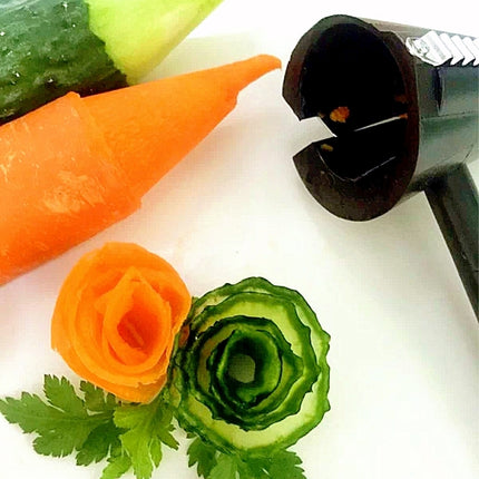 Plastic Vegetable Cutter Spiral Slicer Peeler Fruits Device Kitchen Gadget(Black)-garmade.com