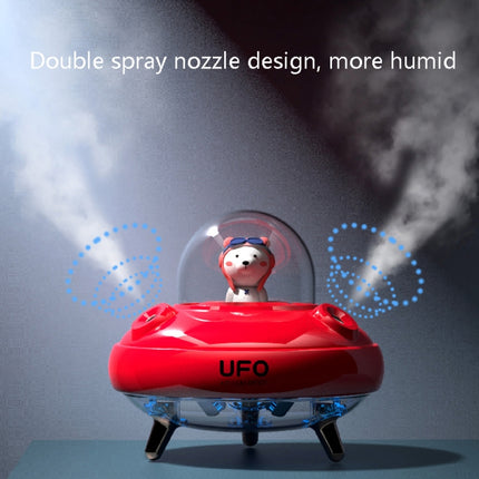 HO3 UFO Double Spraying Pet Humidifier Home Air Nebulizer Water Replenishing Instrument, Colour: Battery Model (Pink)-garmade.com