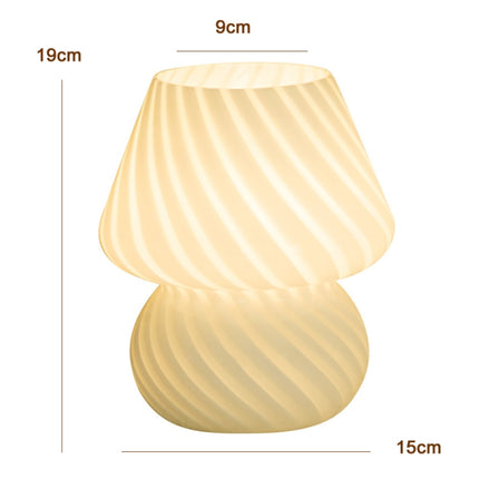 PJ-104 5W Mushroom Glass Bedroom Bedside Table Decoration Table Lamp, CN Plug, Specification： Monochrome Warm Light-garmade.com